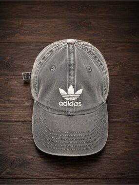 Adidas Originals trefoil Black Washed Unisex Adjustable Strap Back Baseball Cap